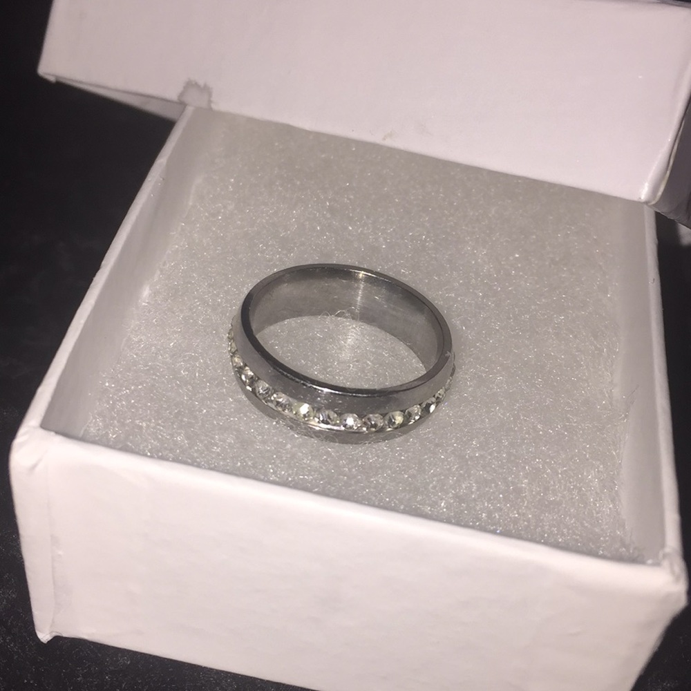 Stainless and Crystal Ring